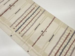 抽象横段模様織出し名古屋帯